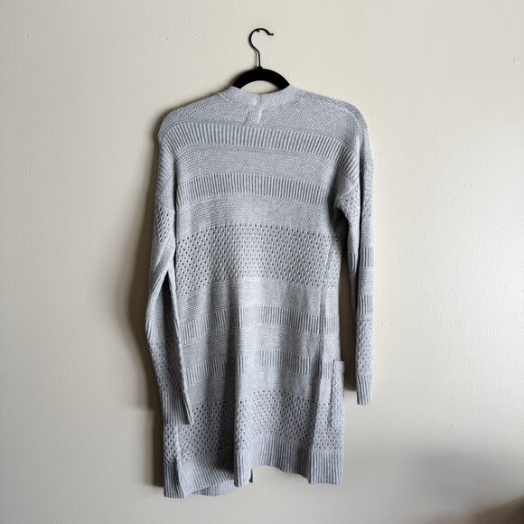 Joie Light Grey Long Sleeve Pocket Open Front Cotton Cardigan Sweater Small - Picture 6 of 7